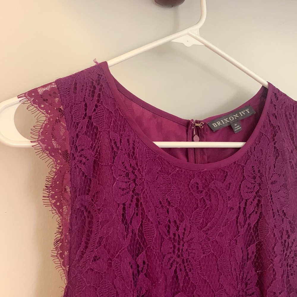 Purple lace mini dress